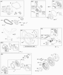 Blower Housing Electric Starter Flywheel Gear Reduction Rewind Starter Diagram and Parts List for 122432-0120-E1  Briggs and Stratton Engine